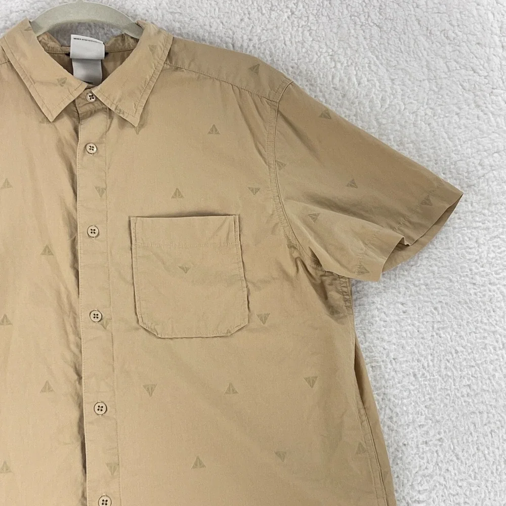 The North Face Brown Baytrail Pattern Button-Up‎ Shirt Mens Short Sleeve Size L